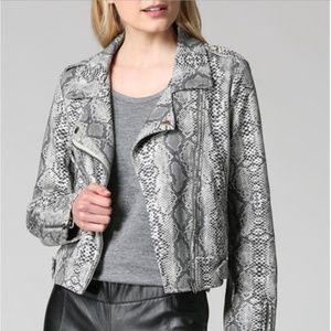 Vegan Suede Moto Jacket, Snake Print | Philosophy Apparel | New With Tags